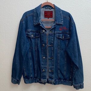 Vintage Las Vegas Club Aladdin Resort Casino Denim Jacket XL Vegas Blues